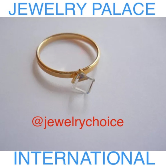 🆕14K Gold Filled White Square Crystal Kids Ring. - Picture 5 of 12